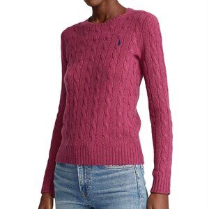 Polo Ralph Lauren Pink Crew Neck Cable Knit Sweater